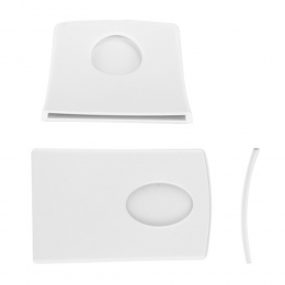 Tarjetero ibaraki M8400 porta tarjetas de presentación tarjetero curvo plástico blanco regalo oficina escritorio promocional mayoreo regalo ejecutivo personalizado grabado laser serigrafia