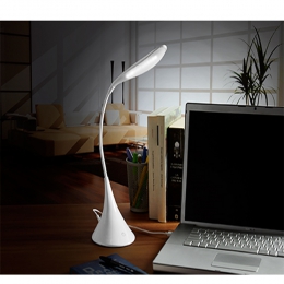 lampara escritorio12 led baterias AA swan cuello flexible ajustable luz apagón herramientas blanco plástico promocionales regalo ejecutivo laser serigrafia lam1070